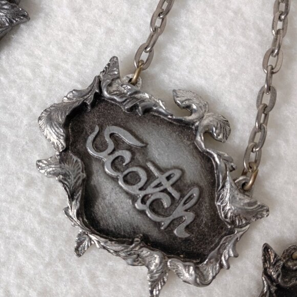 Vintage Metzke Decanter Tags 1975 Pewter Vodka Bourbon Scotch 3 pc Lot - Picture 4 of 9